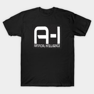 Artifcial Intelligence AI Cool Metallic Grid Logo T-Shirt